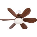 Gees Global Feny FN-F84 Zefira Crystal Ahşap Renk 3 Kademeli Hız 30W 52CM Pervane Çapı 3 Renk Işık Ultra