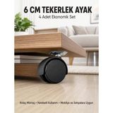Gees Global Halı ve Beton Uyumlu Kilitsiz Mobilya Tekerleği 4’lü