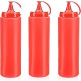 Gees Global Ketçap Şişesi - 1000ML Dev Boy Kırmızı 3 Adet