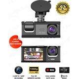 Gees Global LCD Ekranlı 3 Kameralı Dash Cam Araç Içi Yol Kayıt Kamerası Gece Görüşlü G Sensörlü - 1