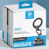 Gees Global Magsafe Araç Telefon Tutucu – 360° Döner Vakumlu Manyetik Stand Arbaks ARB-619 - Çok Renkli