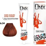 Gees Global Onix Tüp Saç Boyası 60 ml Profesyonel Krem Boya - 6/34 Koyu Kumral Dore Bakir - Renkli
