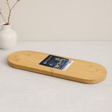 Gees Global Oval Bambu Ahşap Sunum Tepsisi 15X44X1.5 cm (1 cm Ayaklı)