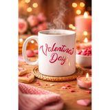 Gees Global Valentine’s Day Porselen Kupa Model 3 – Aşk Temalı Özel Tasarım Kahve & Çay Kupası , Sevgi - Renkli