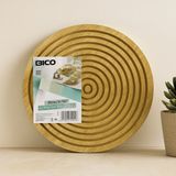 Gees Global Yuvarlak 28 cm Bambu Servis Sunum Tahtası - Çift Taraflı (Düz ve Kanallı)