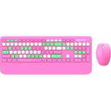 Geezer Kablosuz Klavye Mouse Set 106 Tuşlu Ingilizce Q Notebook Laptop Uyumlu Ev ve Ofis Için Bilek Destekli USB Dongle ile Bağlantı G100 (Pembe) - 1 GB - 00-Siyah - Beyaz - Option-1