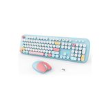 Geezer Kablosuz Klavye Ve Mouse Set 104 Tuşlu Retro Ve Şık Daktilo Renkli Tuş Tarzı Q Klayve