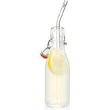 Gefu Future 12704 Cam Pipet, 4'lü Paket, 23 Cm, Bükülmüş, Tekrar Kullanılabilir ve Plastik Iç - Renkli