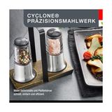 Gefu X-Plosıon Tuz ve Karabiber Değirmeni Seti, 2'li Set, Seramik Öğütücülü Değirmenler, Ahşap Altlık, Siyah/gümüş - standart