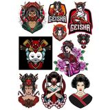 Geisha Sticker Set-2 10 Parça Telefon, Tablet, Defter, Laptop Sticker