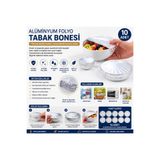 GELDİMİCOM 10 Adet Alüminyum Folyo Tabak Bonesi Elastik Gıda Koruma Kapağı Streç Kapak Kase ve Tabak Örtüsü