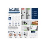 GELDİMİCOM 6 Adet Şeffaf Silikon Kapı Kolu Duvar Koruma Pedi Çarpma Önleyici Yapışkanlı Koruyucu Tampon