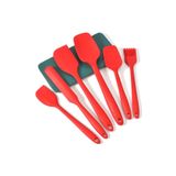 GELDİMİCOM 6 Parça Silikon Spatula seti paslanmaz çekirdekli Yanmaz Yapışmaz kaşık kavanoz fırça