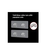 GELDİMİCOM Telli Banyo Köşeliği Metal Şampuanlık Metal Banyo Rafı Demir Duş Organizeri Için Yapışkan Askı 2ad