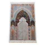 Geleneksel Desenli Hediyelik Halı Tipi Dokuma Seccade Kahverengi
