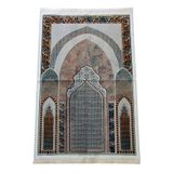 Geleneksel Desenli Hediyelik Halı Tipi Dokuma Seccade Siyah