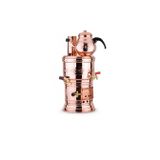 Geleneksel El Yapımı Bakır Semaver, Odun ve Kömür Yakıtlı, Tombik Model, Rose Gold Renk, Çaydanlıklı