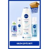 Gelin Çeyiz Seti, Duş Jeli,Yüz Yıkama Köpüğü,Deodorant,Göz Makyaj Temizleyici ve Krem, Çanta Hediye
