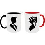 Gelin Damat Kupa Bardak Sevgiliye Veya Eşine Hediye Kupa Bardak 2'li Set - 001 - Beyaz - 1 Adet