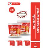 Gelincik 2'Li Set Fıstık Ezmesi Şekersiz %100 Saf Doğal Katkısız Taze Çekim Glutensiz Doğal Fıstık Ezmesi 2Kg
