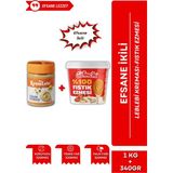 Gelincik 2'li Set Kahvaltılık Sürülebilir Katkısız 340GR Leblebi Kreması + Fıstık Ezmesi 1kg - 1,3 kg