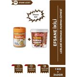 Gelincik 2'li Set Kahvaltılık Sürülebilir Katkısız 340GR Leblebi Kreması + Özel Hurma Ezmesi 1kg - 1,3 kg
