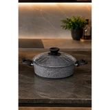 Gelincik 32CM Granit Ezme Basık Tencere Pilav ve Karnıyarık Tenceresi