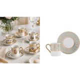 Gelincik Arow Porselen Fincan Seti Elegant Luxury 6 Kişilik Fincan Takımı - 001 - Beyaz