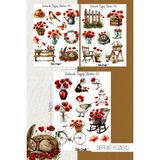 Gelincik Çiçeği Temalı Şeffaf Sticker Seti 05-06-07 Ajanda Planlayıcı Bullet Journal Için Uygundur - Renkli - Yarı Şeffaf - 10,5x14,8cm