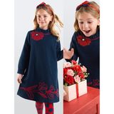 Gelincik Kız Çocuk Lacivert Elbise - 4 Yaş