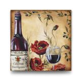 Gelincikler ve Kırmızı Şarap Tablosu - 40x40cm