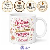 Gelinin Kız Kardeşi Düğün Heyecanı Esprili Kutlama Hediye Kupa Bardak