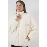 Gelirr 5212 Oversize Peluş Ceket Mont - Ekru - 38
