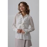 Gelirr Fırfır Yakalı Şifon Gömlek - Beyaz - 02A-Beyaz