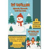 Gelişim Raporu Kış Konsept Kardan Adam Ve Sömestr Hediye Karne Kılıfı- Kalın Kuşe - 5 Adet