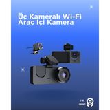 Gelişmiş G-Sensörlü Üçlü Araç Kamerası – 5” LCD Ekran ve Hareket Algıl - COMPTR5302-8 - Renkli