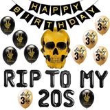 Geloar RIP To My 20s 30. Doğum Günü Parti Malzemeleri, RIP Yirmili Balonlar 20'li Yaşlarıma Ölüm İçin Mutlu Yıllar Afişi RIP Genç Erkek Kadın Kirli 30 Komik 30. Doğum Günü Süslemeleri 24'lü Set
