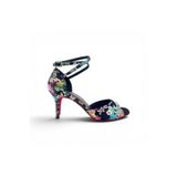 GELTONY SHOES 𝐀𝐋𝐌𝐄𝐑𝐎𝐀 𝐂𝐕 | 𝐆𝐄𝐋𝐓𝐎𝐍𝐘® Arjantin El Yapımı Tango Ayakkabısı Çiçek Desenli Brokar Kumaş Kırmızı Süet Taban Arka Kapalı Topuklu Ayakkabı (Tango • Gece • Davet • Düğün)