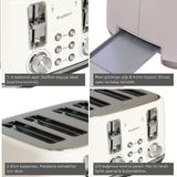 Gem Concept 4 Dilim Ekmek Kızartma Makinesi – 1800 W, Çift Kontrol Paneli | Vanilya Krem - Ahşap - Bej - Siyah
