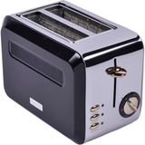 Gem Titan 2 Dilim Ekmek Kızartma Makinesi – 980 W, Paslanmaz Çelik Gövde | Siyah Gümüş