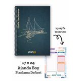 Gemi Spiralli Günlük Planlama Defteri - 100 Sayfa - 17X24 Planlayıcı Defter