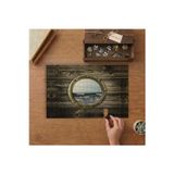 Gemideki Pencere Tasarımı 240 Parça Ahşap Puzzle Ahşap Kutuda MP00432