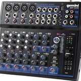 Gemini Sound GEM-12USB – Kompakt 12 kanallı analog mikser, 4 mikrofon kanallı, 3 bant EQ, USB bellekten ve Bluetooth akışından USB oynatma