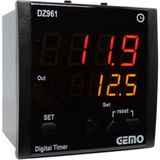 Gemo DZ961-230VAC ,96X96MM 110V..220VAC KONTAK-1A1K Reset Girişli Zaman Röle - 0 - Siyah