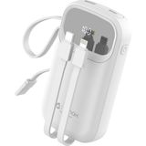 Genax 13.000 Mah 45W Hızlı Şarj Kendinden Kablolu Powerbank - Beyaz