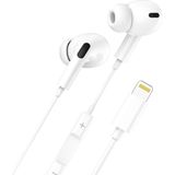 Genax Silikonlu Bluetooth Bağlantılı Kablolu Kulaklık, Lightning Girişli Cihaz Uyumlu, Ses Kaydı Dinleme - Beyaz
