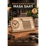 Genç 3D Ahşap Sonsuz Takvimli Masa Saati Dekoratif Ofis Masa Üstü Aksesuarı Süresiz Lazer Kesim Ev Hediyesi