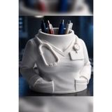 Genç 3D Doktor Önlüğü Kalemlik | Medikal Masa Düzenleyici | Doctor Coat Pen Holder