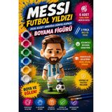 Genç 3D Messi Futbol Yıldızı 2026 Dünya Kupası 3D Figür Boyama Seti - Kendin Yap (Dıy) Hobi Sanat Seti - 6 Renk Akrilik - Çok Renkli