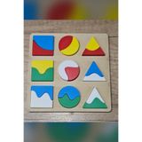 Genç 3D Montessori Geometrik Şekiller Yapbozu | Şekil Eşleştirme Tablası | Eğitici Okul Öncesi Oyuncak